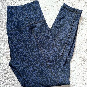 Athleta Navy and Black Textured Leggings